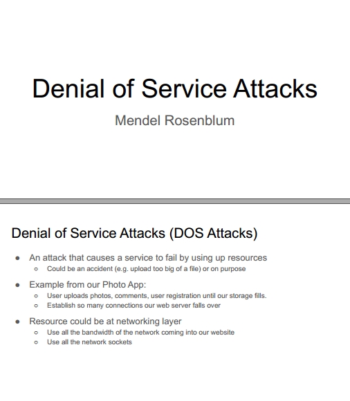 Книга на английском - Web Applications Development, Stanford Lectures: Denial of Service Attacks (DOS Attacks) - обложка книги скачать бесплатно