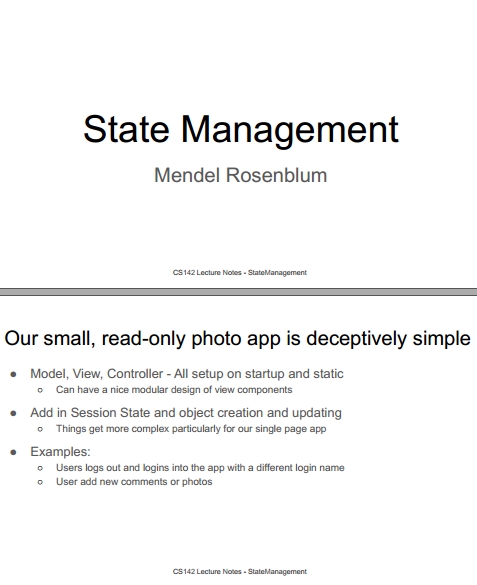 Книга на английском - Web Applications Development, Stanford Lectures: State Management - обложка книги скачать бесплатно