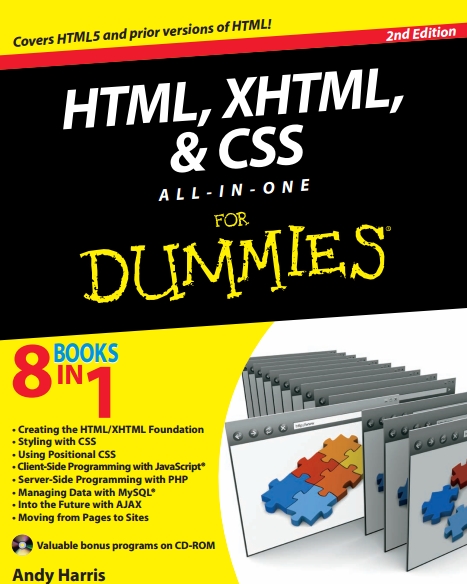 Книга на английском - HTML, XHTML, & CSS: All-in-One for Dummies (8 Books in 1, 2nd Edition) - обложка книги скачать бесплатно