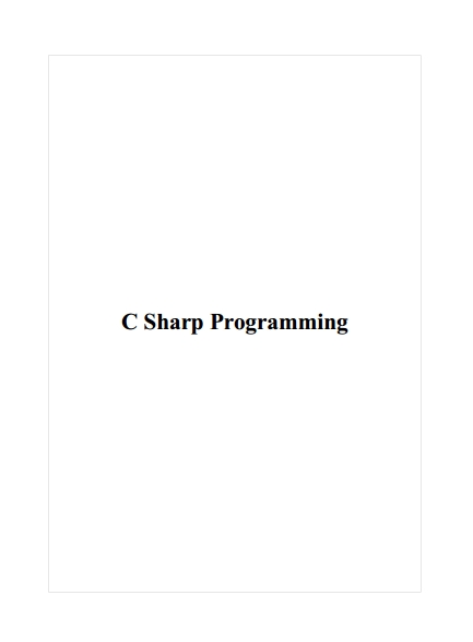 Книга на английском - C Sharp Programming - обложка книги скачать бесплатно