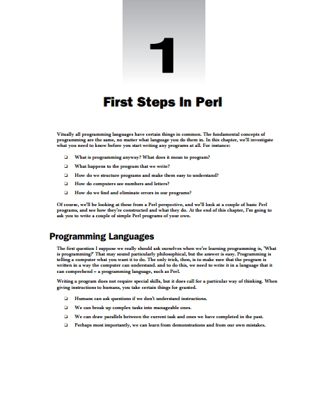 Книга на английском - First Steps in Perl - обложка книги скачать бесплатно