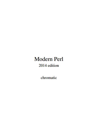 Книга на английском - Modern Perl (2014 Edition) - обложка книги скачать бесплатно