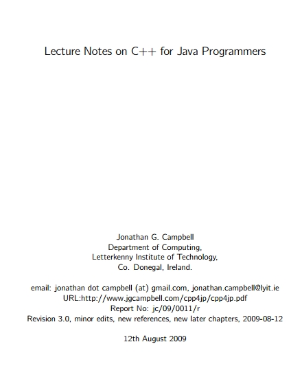 Книга на английском - Lecture Notes on C++ for Java Programmers - обложка книги скачать бесплатно
