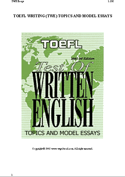 Книга на английском - TOEFL test of written English. Topics and model essays - обложка книги скачать бесплатно