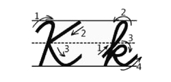 прописная английская буква k - как писать красиво