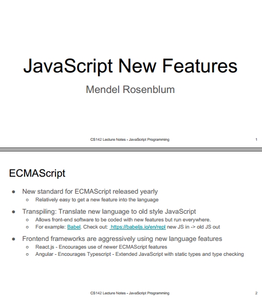 Книга на английском - Web Applications Development, Stanford Lectures: JavaScript New Features - обложка книги скачать бесплатно