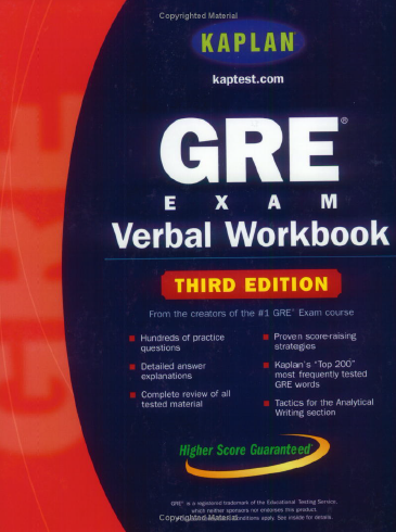 Книга на английском - Kaplan GRE Exam Verbal Workbook (Kaplan Publishing) - обложка книги скачать бесплатно