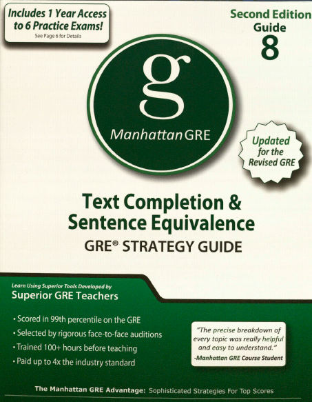 Книга на английском - Manhattan GRE Strategy Guide 8: Text Completion and Sentence Equivalence - обложка книги скачать бесплатно