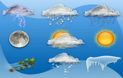 погода в разные времена года - солнце, ветер, гроза, дождь, снегопад, гроза